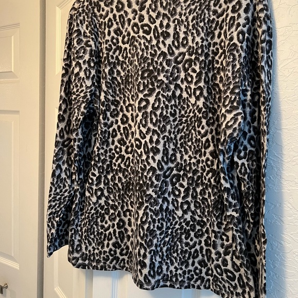 JMS 1X 16W BLACK & GREY ANIMAL PRINT TOP - Picture 4 of 5